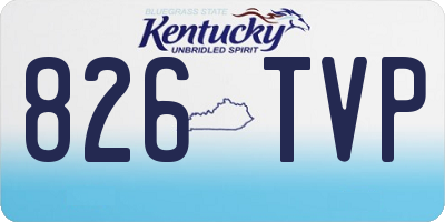 KY license plate 826TVP