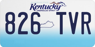 KY license plate 826TVR