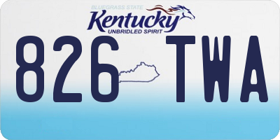KY license plate 826TWA