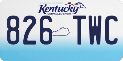 KY license plate 826TWC