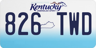 KY license plate 826TWD