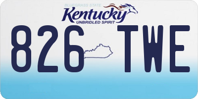 KY license plate 826TWE