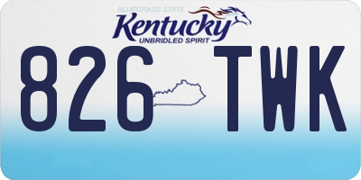KY license plate 826TWK
