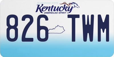 KY license plate 826TWM