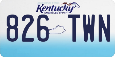 KY license plate 826TWN