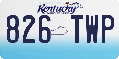 KY license plate 826TWP