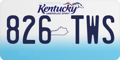 KY license plate 826TWS