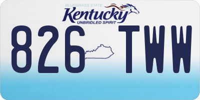 KY license plate 826TWW