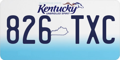 KY license plate 826TXC