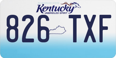KY license plate 826TXF