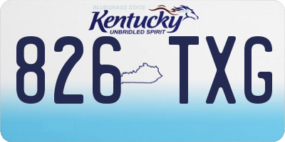 KY license plate 826TXG