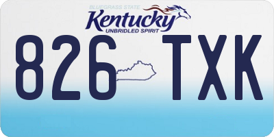 KY license plate 826TXK