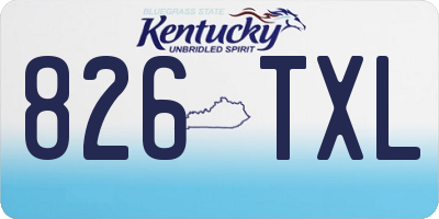 KY license plate 826TXL