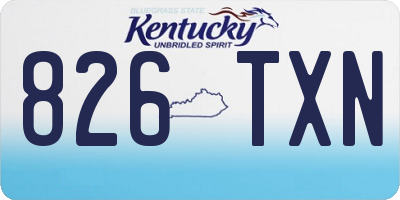 KY license plate 826TXN