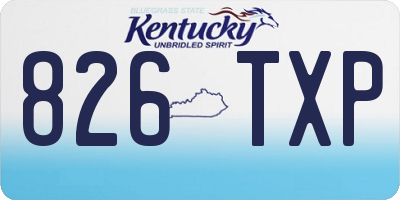 KY license plate 826TXP