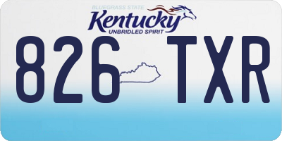 KY license plate 826TXR