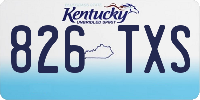 KY license plate 826TXS