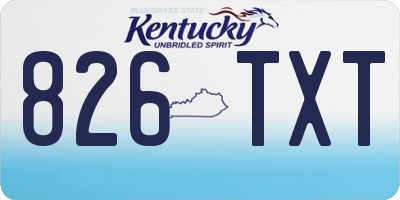 KY license plate 826TXT