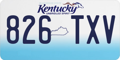 KY license plate 826TXV