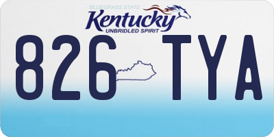 KY license plate 826TYA