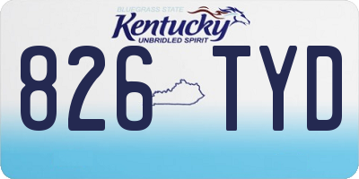 KY license plate 826TYD