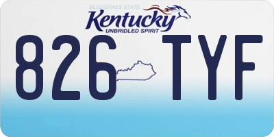 KY license plate 826TYF