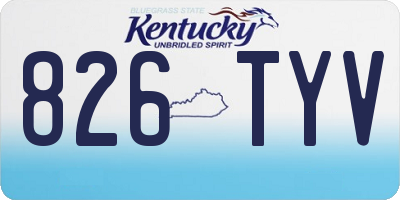 KY license plate 826TYV