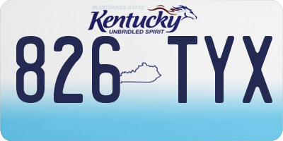KY license plate 826TYX