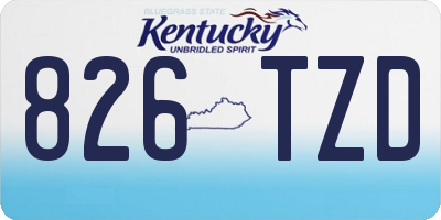 KY license plate 826TZD