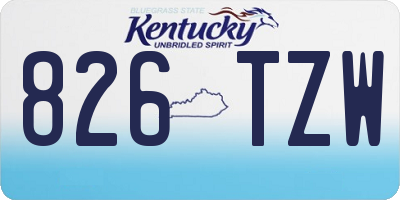 KY license plate 826TZW