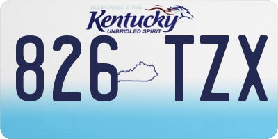 KY license plate 826TZX