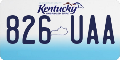 KY license plate 826UAA