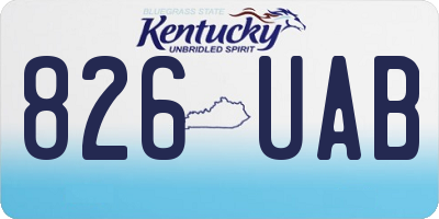 KY license plate 826UAB