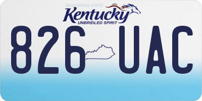 KY license plate 826UAC