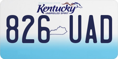 KY license plate 826UAD