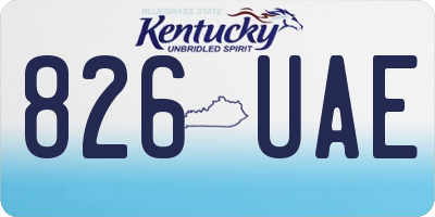 KY license plate 826UAE