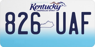 KY license plate 826UAF