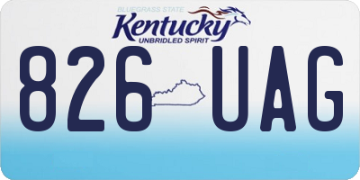 KY license plate 826UAG