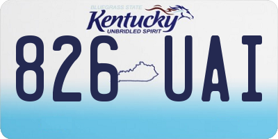 KY license plate 826UAI