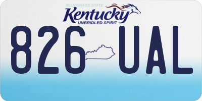 KY license plate 826UAL