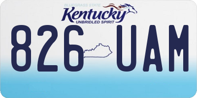 KY license plate 826UAM