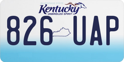KY license plate 826UAP