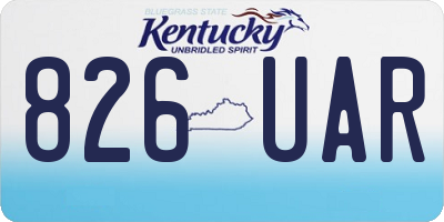 KY license plate 826UAR