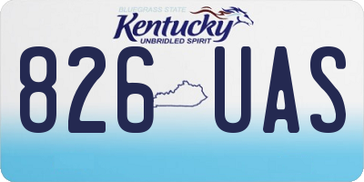 KY license plate 826UAS