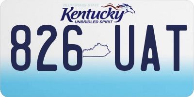 KY license plate 826UAT