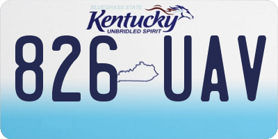 KY license plate 826UAV