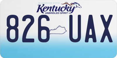 KY license plate 826UAX