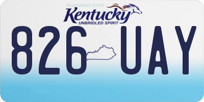KY license plate 826UAY