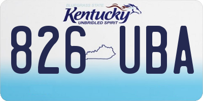 KY license plate 826UBA