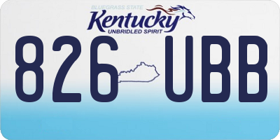 KY license plate 826UBB